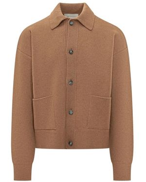 Ami Paris Shirt Collar Cardigan - Bruin
