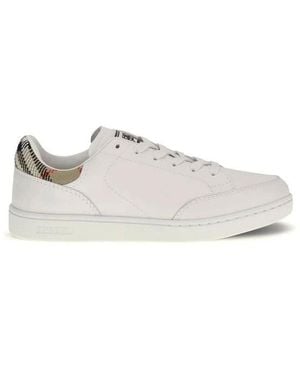 Burberry Schoenen ,Wit ,Leer Calf Leather Bos Taurus Low Top Sneakers