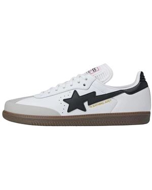 A Bathing Ape Schoenen ,Grijs ,Leer Samba - Wit