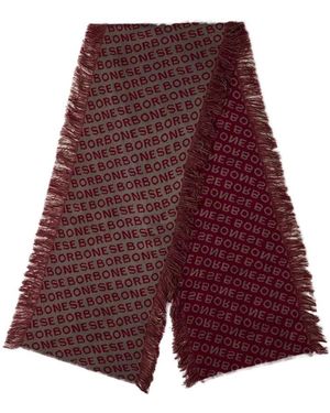 Borbonese Accessoires ,Bruin ,Logo Scarf - Rood