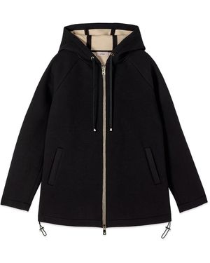 Oltre Kapuzen-Jacke Mit Reißverschluss - Schwarz