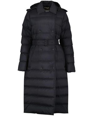 Burberry Jassen ,Zwart ,Nylon Lange Nylon Pufferjas