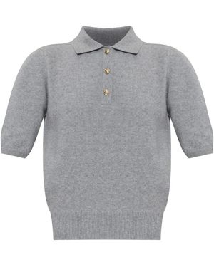 Balmain Wool Short-Sleeved Polo - Grijs