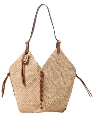 Isabel Marant Raffia Tote Bag Leather Accents - Natur