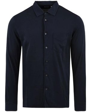 Aspesi Overhemden ,Blauw ,Katoen Jersey Shirt