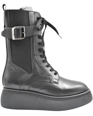 Janet & Janet Lace-Up Boots - Black