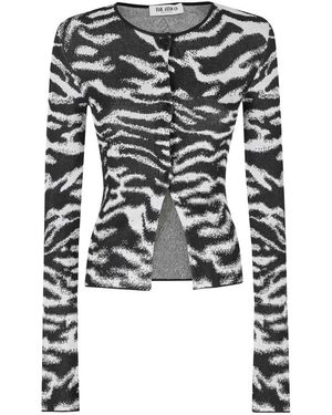 The Attico Strickjacke Mit Tiermotiv - Schwarz