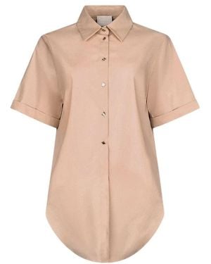 Liu Jo Overhemden ,Gestructureerd Poplin Shirt - Naturel