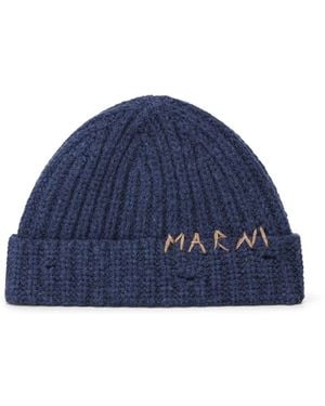 Marni Wollen Gebreide Muts - Blauw