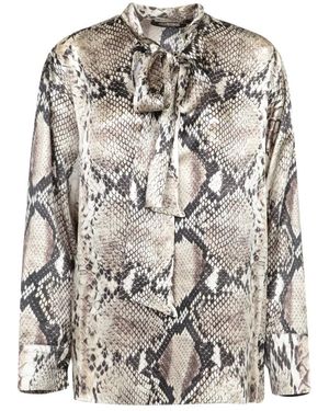 Roberto Cavalli Overhemden ,Rock Python Shirt - Grijs