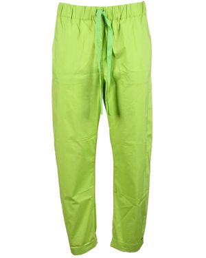 Semicouture Pantaloni casual in cotone - Verde