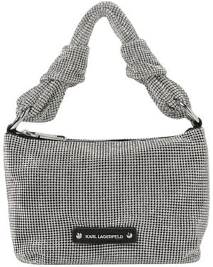 Karl Lagerfeld Rhinestone Knotted Clutch Tasche - Grau