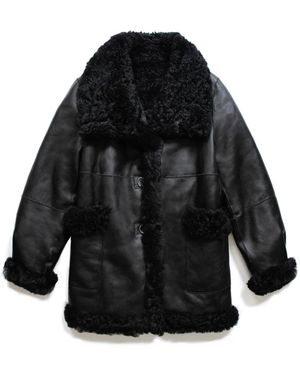 Just things we like Reversible Shearling Coat - Schwarz