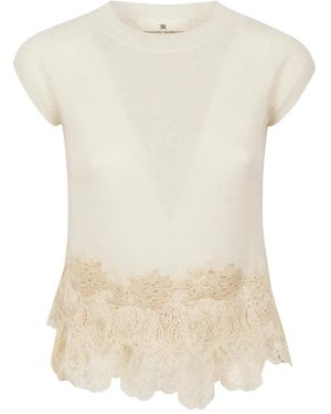 Ermanno Scervino Round-Neck Knitwear - White