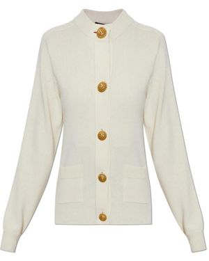 Balmain Truien & Vesten ,Wol Eco-Cashmere Cardigan - Wit