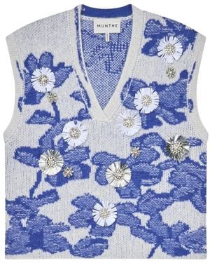 Munthe V-Neck Knitwear - Azul