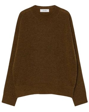 Pomandère Damen Alpaka Wollpullover Leichtgewicht - Grün
