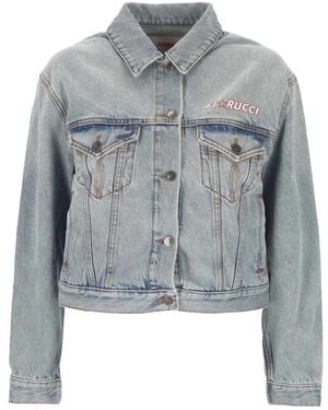 Fiorucci Jassen ,Blauw ,Denim Star Logo Denim Jacket