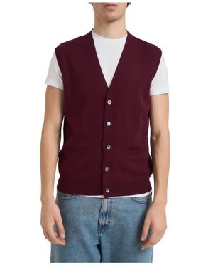 Alpha Studio Gilet Mit V-Ausschnitt - Rot