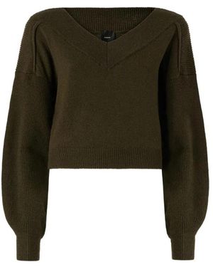 Pinko V-Neck Knitwear - Verde