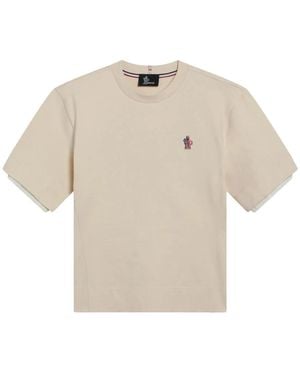 Moncler Tops ,Wit ,T-Shirts - Naturel