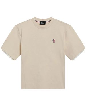 Moncler Tops ,Wit ,T-Shirts - Naturel