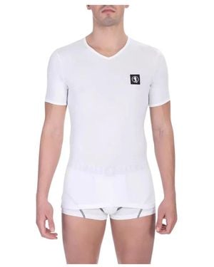 Bikkembergs Tops ,Wit ,Katoen Bi-Pack V-Hals T-Shirt