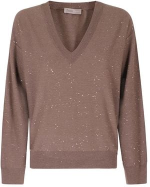 Herno V-Neck Strickware - Braun