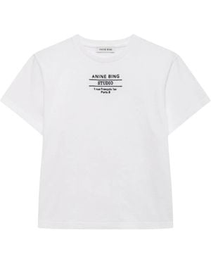 Anine Bing Tops ,Wit ,Katoen Shelley Tee