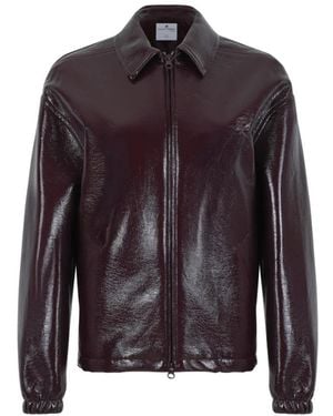 Courreges Jassen ,Bruin ,Leer Coated Leather Jacket