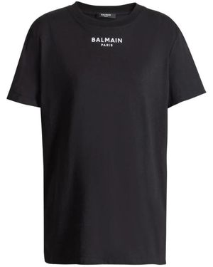 Balmain Tops ,Zwart ,Nylon T-Shirts En Poloshirts