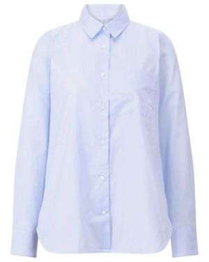 Lis Lareida Gestreiftes Baumwollhemd Mit Brusttasche - Blau