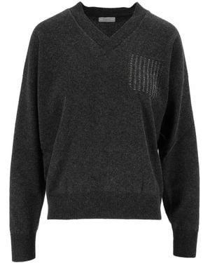 Peserico V-Neck Knitwear - Nero