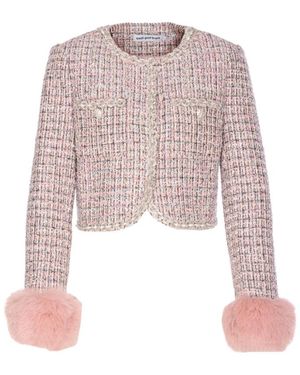 Self-Portrait Tweed Jackets - Rosa