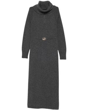 Twinset Strickkleid Mit Rollkragen - Schwarz