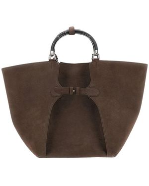 Ralph Lauren Tassen ,Bruin ,Leer Nubuck Pebbled Grote Shopper
