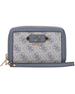 Guess Accessoires ,Blauw ,Compacte Portemonnee - Grijs
