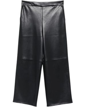 Max Mara Amati Kunstleder-Cropped-Hose - Grau