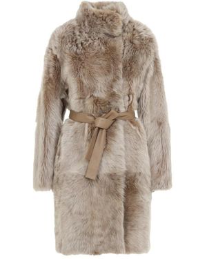 Yves Salomon Belted Coats - Neutro