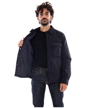 Edwin Jassen ,Blauw ,Polyester Nest Padded Overshirt Ls