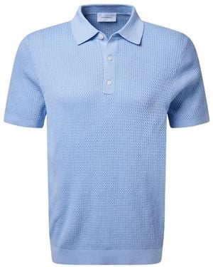 Baldessarini Polohemd Aus Baumwolle Und Seide - Blau