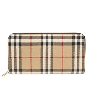 Burberry Portemonnee Met Ruitpatroon - Naturel