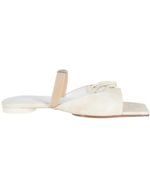 MM6 by Maison Margiela Schoenen ,Bruin ,Leer Square Bow Leather Sandal - Wit