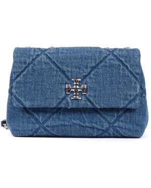 Tory Burch Kira Small Diamond-Quilted Schoudertas - Blauw