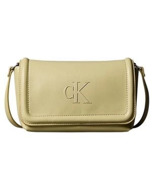 Calvin Klein Grüne Kunstleder Crossbody Tasche - Mettallic