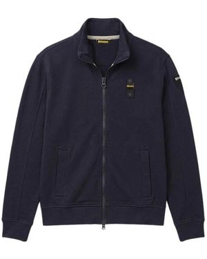 Blauer Zip-Through Sweatshirt - Blau