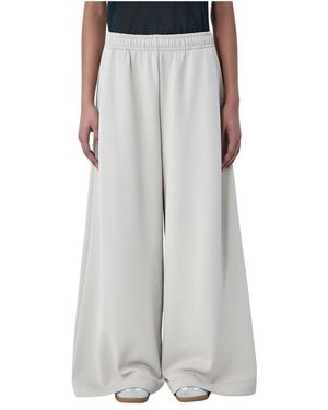 Lacoste Broeken ,Wijde Pijpen Broek Met Elastische Tailleband - Grijs