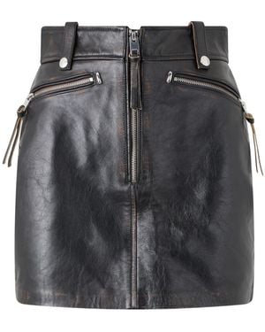 DIESEL Korte Leren Jurk - Zwart