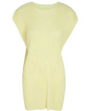 Issey Miyake Mini-Kleid Mit Fledermausärmeln Und Faltenbesatz - Gelb