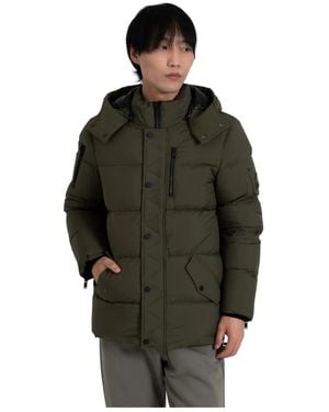 Moose Knuckles Daunenparka Mit Nylon Und Elastan - Grün